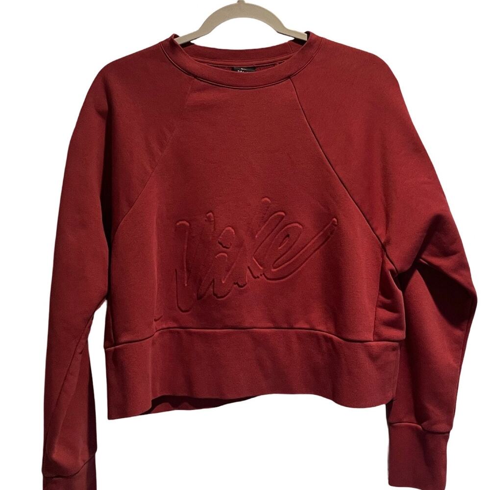 Nike Embossed Logo Sweatshirt Womens Size M Rust Dri Fit